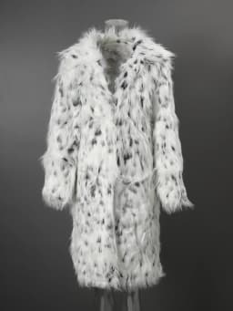 LGRQ 2026 Winter Fur Coat Women's Medium Long Waistless Spotted Long Sleeve Fake Fox Polka Dots Jacket Female Windbreaker WV9630