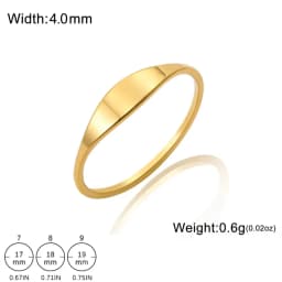 COOLTIME Dainty Engraved Name Stainless Steel Ring for Women Gold Color Personalized Minimalist Anniversary Couple Rings Gift