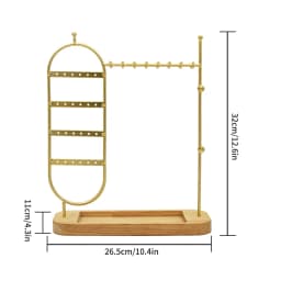 1 desktop solid wood base jewelry rack suitable for organizing and storing watches, earrings, bracelets, necklaces, etc