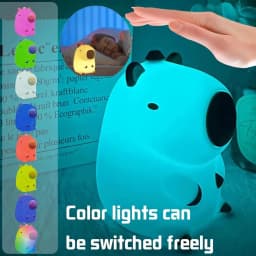 GGbingo Silicone Rabbit LED Night Light with Touch Sensor Cute Animal Table Lamp for Bedroom Decor Gift for Kids Baby Child Home