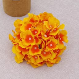 5PCS 54 Heads Silk Hydrangea Heads Artificial Flowers Heads with Stems Fake Hydrangea Flowers for Home Wedding Party Decoration