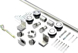 DIYHD 5FT 6.6FT Frameless Glass Shower Door Hardware Sliding Rail Shower Room Kit,Chrome