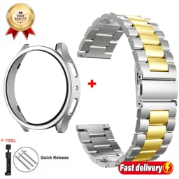 Metal Starp+Case for Samsung Galaxy Watch6 Classic 43mm 47mm PC Case for Galaxy Watch6 5 40mm44mm Stainless Steel Bracelet Strap