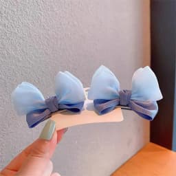 2PCS New Fashion Fresh Yarn Three-dimensional Cute Bow Hair Clips Girls Hairpins Hair Accessories Barrettes Kid Headdress