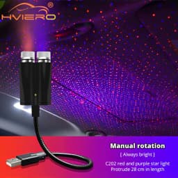 Car Roof Star Lights Interior USB Mini LED Starry Sky Projector Auto Lamp Decoration Night Galaxy Laser Home Atmosphere Lantern