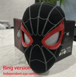 In Stock Miles Spider-Man 1:1 Scale Electronic Mask With Moving Glowing Eyes Ring Control Cosplay Toy Gift For Boys Gift