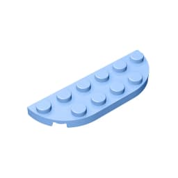 MOC PARTS GDS-899 Plate, Round Corner 2 x 6 Double compatible with lego 18980 toys Assembles Building Blocks Technical