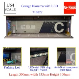 GFans 1/64 Scale Car Garage Miniatures Model Car Parking Lot Diecast Scene Display Vehicle Scene Toy Background Collection