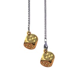 Car Mirror Decor Dice Pendant Hangable Alloy Dice Shape Keychain Pendants Retro Cute Suspending Ornaments Decorative Car