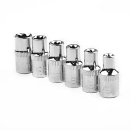 6pcs 1/4 Inch Steel Drive Sockets For Torx Star Female Bit E Socket Set E4 E5 E6 E7 E8 E10 Ratchet Wrench Adapter Hand Tools