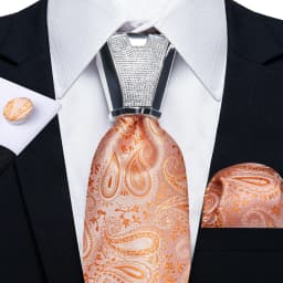 DiBanGu Business Plaid Black Solid Luxury Elegant Silk Ties for Men Designer Tie Buckle Handkerchief Cufflinks Wedding Accessory