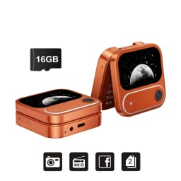 SERVO I17 AIR Mini Foldable Mobile Phone 2G GSM 1.77' Display Magic Voice Speed Dial FM Radio 2 SIM Card Small Square Cellphones