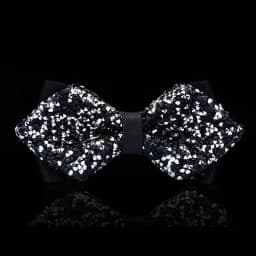 1 Piece Men's Glitter Rhinestone Bow Tie Shiny Full Rhinestone Bow Banquet Party Wedding Stage Event Gold Silver