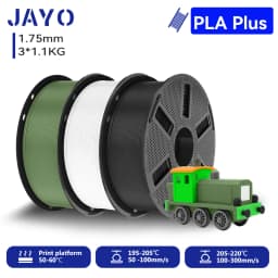 JAYO 3*1.1KG PLA + Filament 1.75MM PLA Plus 3D Printer Filament 1.1KG/roll For FDM Neatly Wound Coloful 3D Printing Material for 3D Printer & Pen