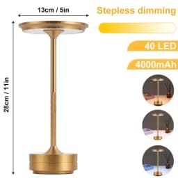 Metal LED Touch Table Lamp Portable Cordless Bedside Light Claeted Rechargeable Nordic Led Lamp Coffee Table Decoration