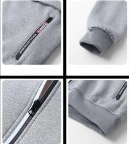 Blue Fleece-Lined Hoodie Jacket for Men - Warm, Comfortable, Casual Style Male Coat. Size M-5XL 6XL