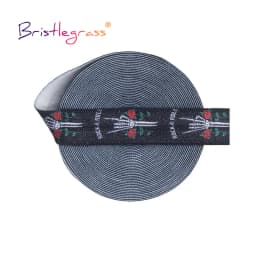 BRISTLEGRASS 2 5 10 Yard 5/8" 15mm Lace Crown Leopard Animal Print Fold Over Elastics FOE Spandex Band Tape Hair Tie Sewing Trim