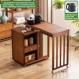 2025 Hot Selling Portable Tea Table with Heating Kettle for Home Balcony Tea Ceremony