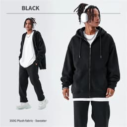 ZODF Basic Winter Men Fleece Zipper Hoodies Unisex Casual Loose 350gsm Warm Solid Hooded Sweatshirts Coats 18 Colors HY0726