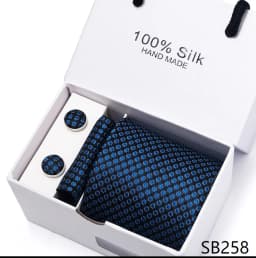 Classic Style 65 Colors Sales Silk Tie Handkerchief Cufflink Set Men Necktie Box Solid Color Sky Blue Fit Wedding Office Cravat
