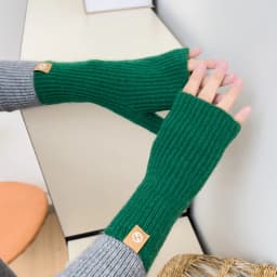 Women's Solid Color Knitted Warm Gloves Simple Outdoor Riding Half Finger Stretch Gloves Touch Screen Open Finger Winter Mittens