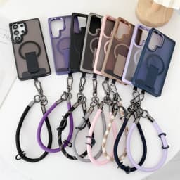 For Magnetic Wireless Charge Phone Case For Samsung Galaxy S26 S26Plus S26 Ultra S25 S24 With Lanyard Shockproof Bumper Cover