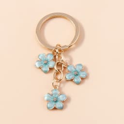 Cute Enamel Keychain Colorful Sakura Flower Key Ring Sweet Key Chains for Women Girls Handbag Accessories DIY Jewelry Gifts