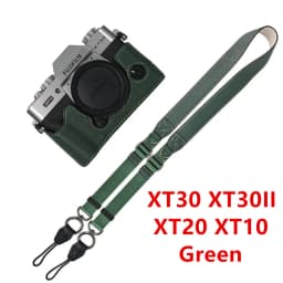 Litchi Skin PU Leather Half Case for Fujifilm Fuji XT50 XS10 XS20 XT30 XT30II XT20 XT10 XT5 XM5 Battery Opening Cover With Strap