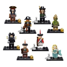 Mini Blocks Navy Pirates Anime Figures Mini Bricks Toys Captain Jack Sparrow Caribbean Figure Blocks Children Assembly Toys