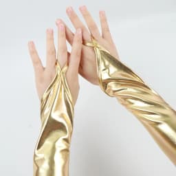 48cm Womens Lacquer Leather Hook Finger Long Gloves Cosplay Nightclub Pole Dance Performance Sexy Fingerless Mittens Accessory