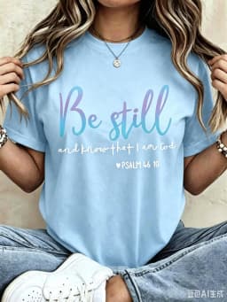 Be Still And Know That I Am God Women's T-Shirt Be Still Know Short Sleeve Crew Neck Casua
