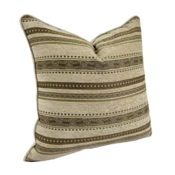Vintage Classic Soft Heavy Chenille Beige Stripe Pipping Square Pillow Case Sofa Cushion Cover 45 X 45 cm 1 Piece Pack