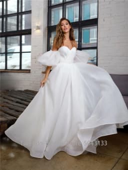 Customized Romantic Organza Wedding Dresses Detachable Puff Sleeves Elegant Sweet Bridal Dress Princess Gowns Vestido de Noiva