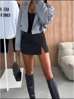 Sexy Split Short Skirt Women's Solid Color Mini Skirt Fashion Casual Autumn Black Skirt