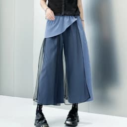 Personality Mesh Patchwork Design High Waist Wide Leg Pants Summer Woman Y2K Clothes Harajuku High Street Pants Pantalones