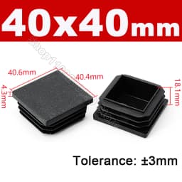 Black Square Pipe Tube Cap Plastic Tubing End Cover Glide Insert Blanking End Plugs Bung 10/13/15/16/18/19/20//22/23/25/28-200mm