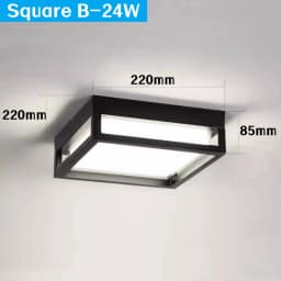 Square Outdoor LED Ceiling Lamp Surface Mounted Waterproof Sconces Bathroom Porch Garden Exterior Wall Lighting Fixture 110/220V