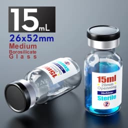 Ks-Tek Sterile Empty Vials with Self Healing Injection Port,with Flip Off Aluminum Cap,Sterile Package
