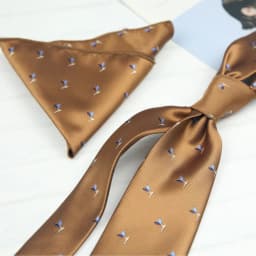 2pcs Neck Ties Set New Arrival Wine Red Striped Neckties Formal Business Khaki Dots Floral Pocket Square Wedding Shirt Cravat