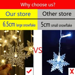 3.5M Christmas Snowflake LED String Lights Flashing Fairy Curtain Garland Lights Fancy Holiday Party New Year Decoration