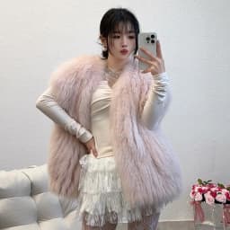 This year's popular internet celebrity style double-sided woven fox fur vest women's slim and young style