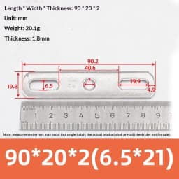 1Pc 304 Stainless Steel Thickened Double Hole Straight Flat Gasket - Bolt Fastening Blocking Plate Hardware Accessory