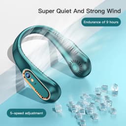 New Summer Portable Mini Hanging Neck Fan Bladeless Neckband Fan Digital Display Power Air Cooler USB Rechargeable Electric Fans