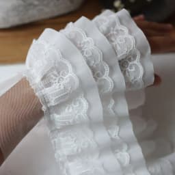 13CM Wide Three Layers Pleated Chiffon Fabric Lace Ruffle Collar Trim Embroidery Ribbon DIY Wedding Dress Doll Clothes Supplies