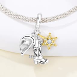925 Sterling Silver Western Cowboy Boots Hobby Series Pendants Bracelet Charms Fit Jewelry Party Beads DIY Fine Gifts Accessory