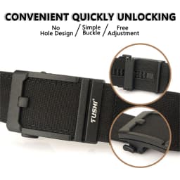 TUSHI 43mm Stiff Tactical Belt for Men Metal Automatic Buckle Military Police Duty Belt 1100D Nylon Gun Belt Casual Girdle Male