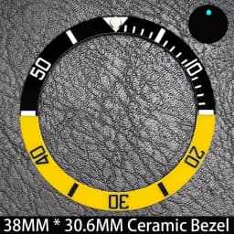 Sloping 38mm * 30.6mm Ceramic/Aluminum Blue Luminous Bezel GMT and Diving Watch Insert Fit for 40mm Watch Case Replacement Watch