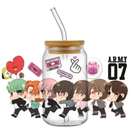 Korean Popular Music Group UV DTF Bottle Stickers Glasses Cup Transfer Stickers DIY Stationery Computer Waterproof Sticker