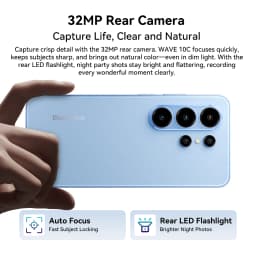 Blackview Wave 10C Smartphone, 6.88 Inch HD+ IPS Screen,4GB RAM+32GB ROM, Ultra Thin 9.1mm Lightweight 205g Mobile Phone, 32MP Main Camera, 1080P FHD Video Recording, 5000mAh Large Capacity Battery, Doke AI 2.0, Free TPU Protective Case