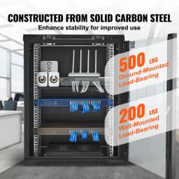SucceBuy 15U Wall Mount Server Cabinet 500lbs Max Ground-mounted Load Capacity Network Rack Enclosure for IT A/V Devices